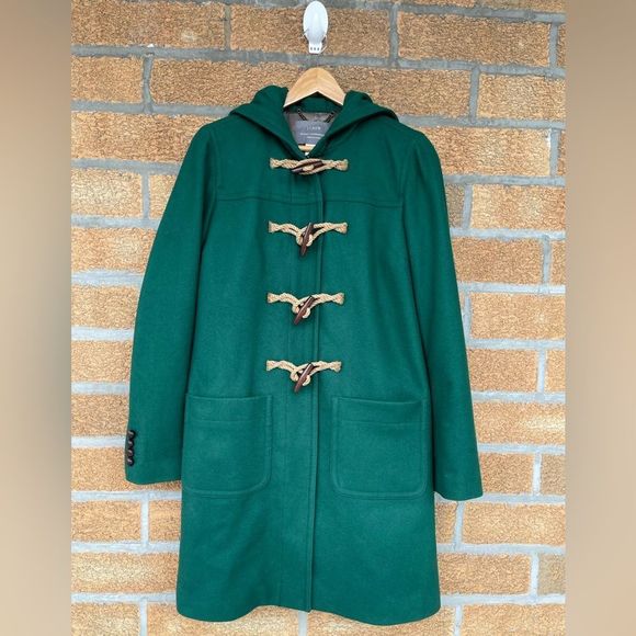 J.Crew Nello Gori Italian Wool Cashmere Hooded Coat withThinsulate size 4 J.Crew